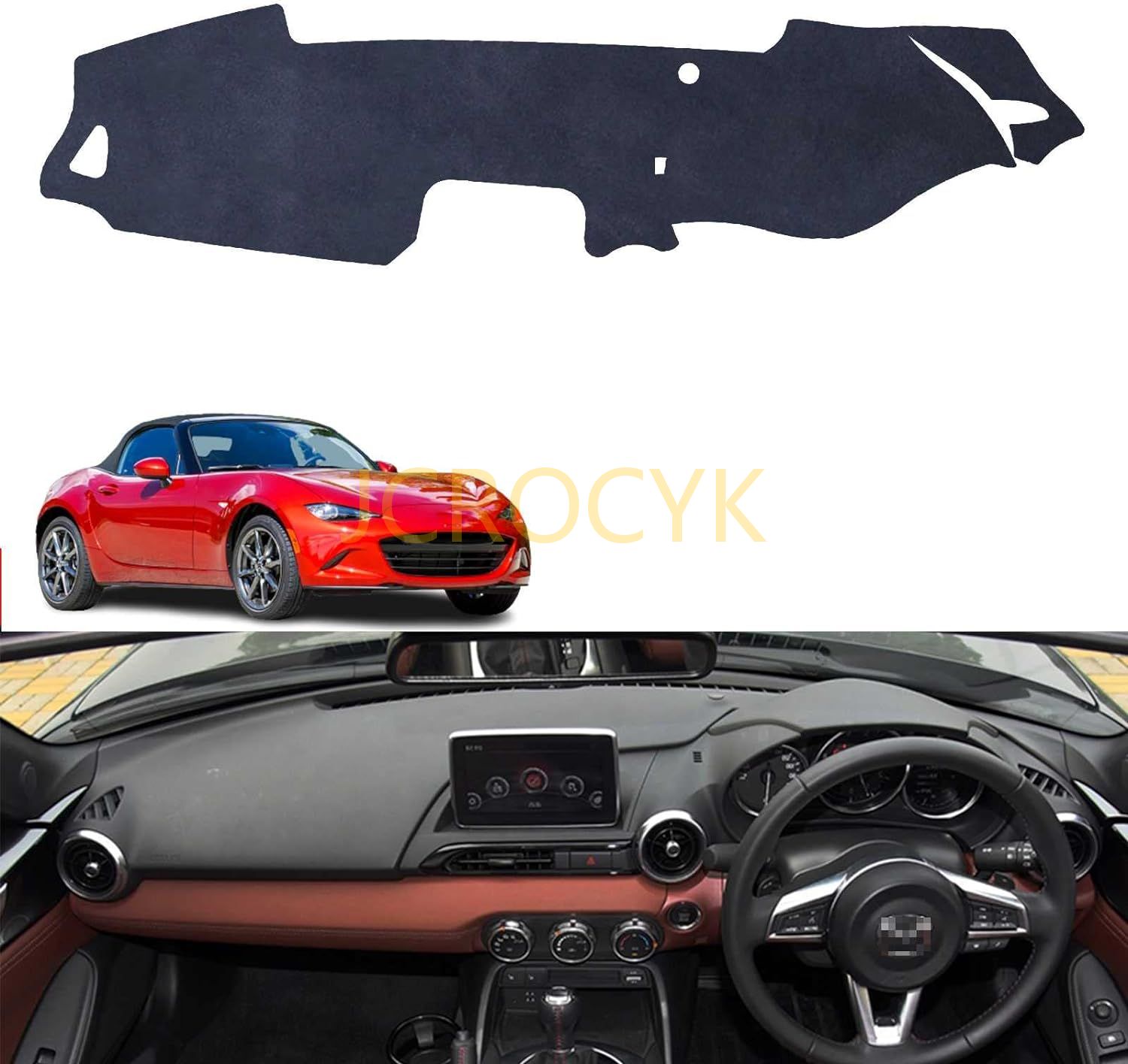 マツダ NB ロードスター MX-5 フードカバー ブラック マツダ ロードスター MX-5 専用ダッシュボードマット 日焼け防止