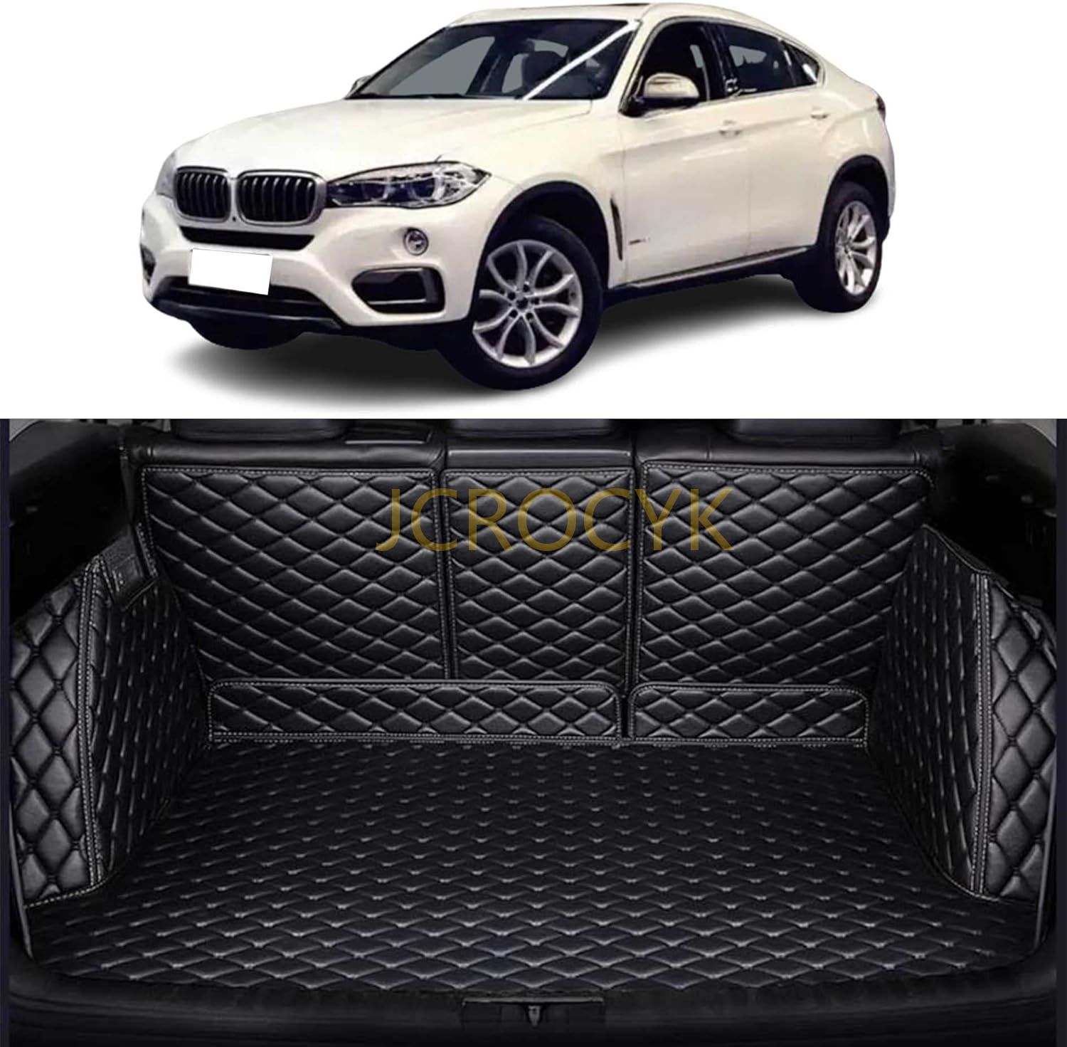 カスタム 車の トランクマット BMW X6 F16 2015 2016 2017 2018 2019 専用設計車のトランクマット ラゲッジマット防水 XPE レザー ラゲッジマット カーゴマット｜pomp-fruits｜02