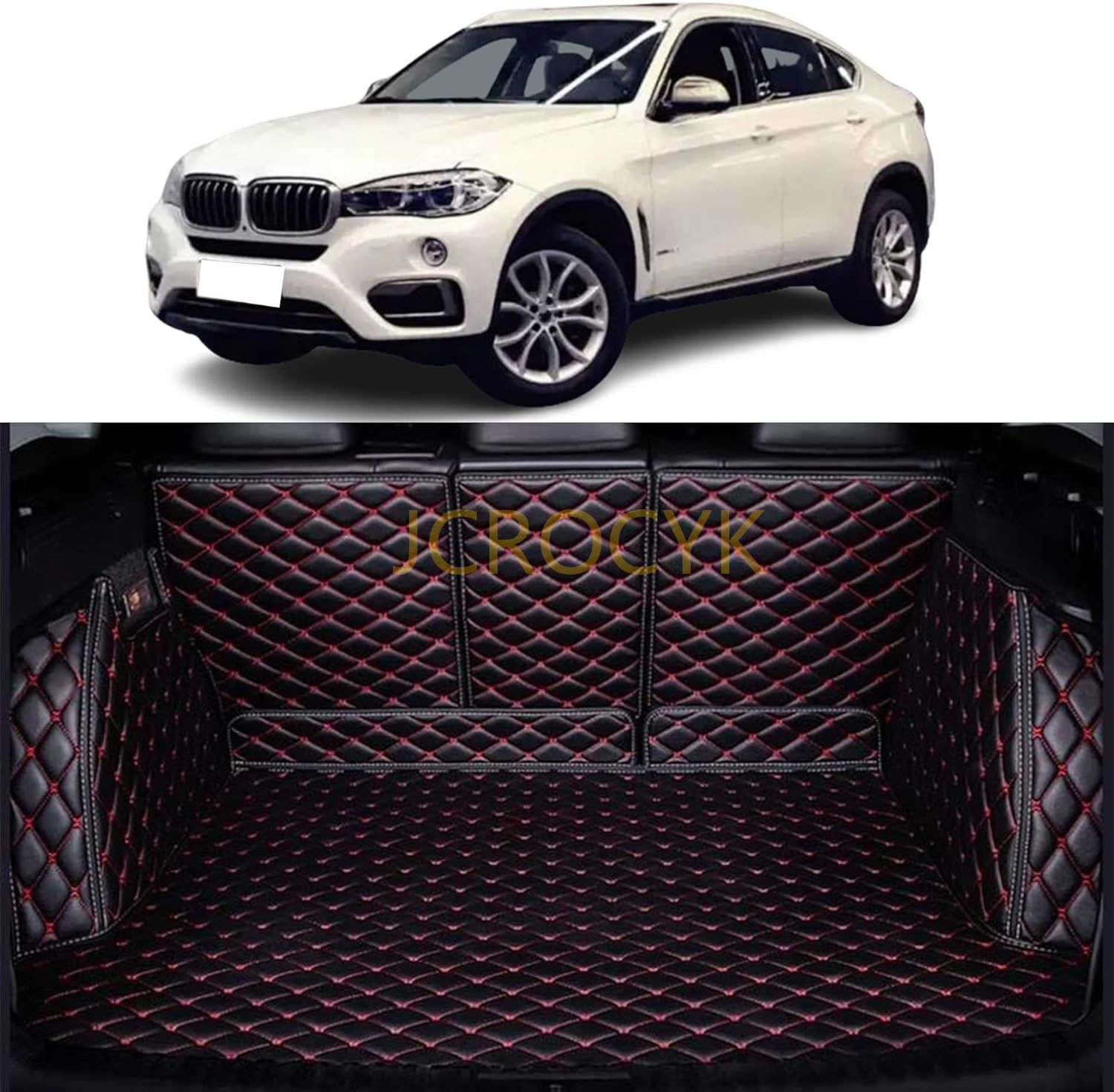 カスタム 車の トランクマット BMW X6 F16 2015 2016 2017 2018 2019 専用設計車のトランクマット ラゲッジマット防水 XPE レザー ラゲッジマット カーゴマット｜pomp-fruits｜05