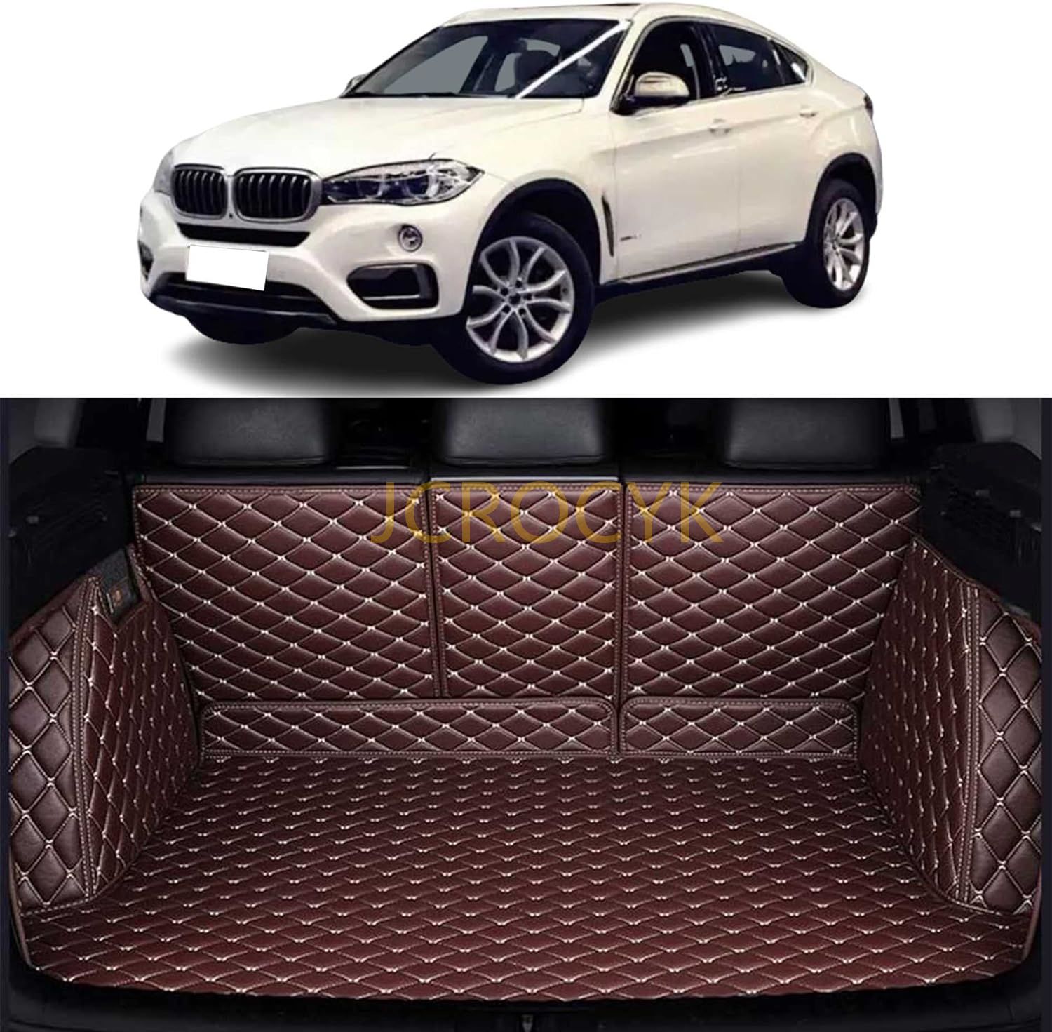 カスタム 車の トランクマット BMW X6 F16 2015 2016 2017 2018 2019 専用設計車のトランクマット ラゲッジマット防水 XPE レザー ラゲッジマット カーゴマット｜pomp-fruits｜07