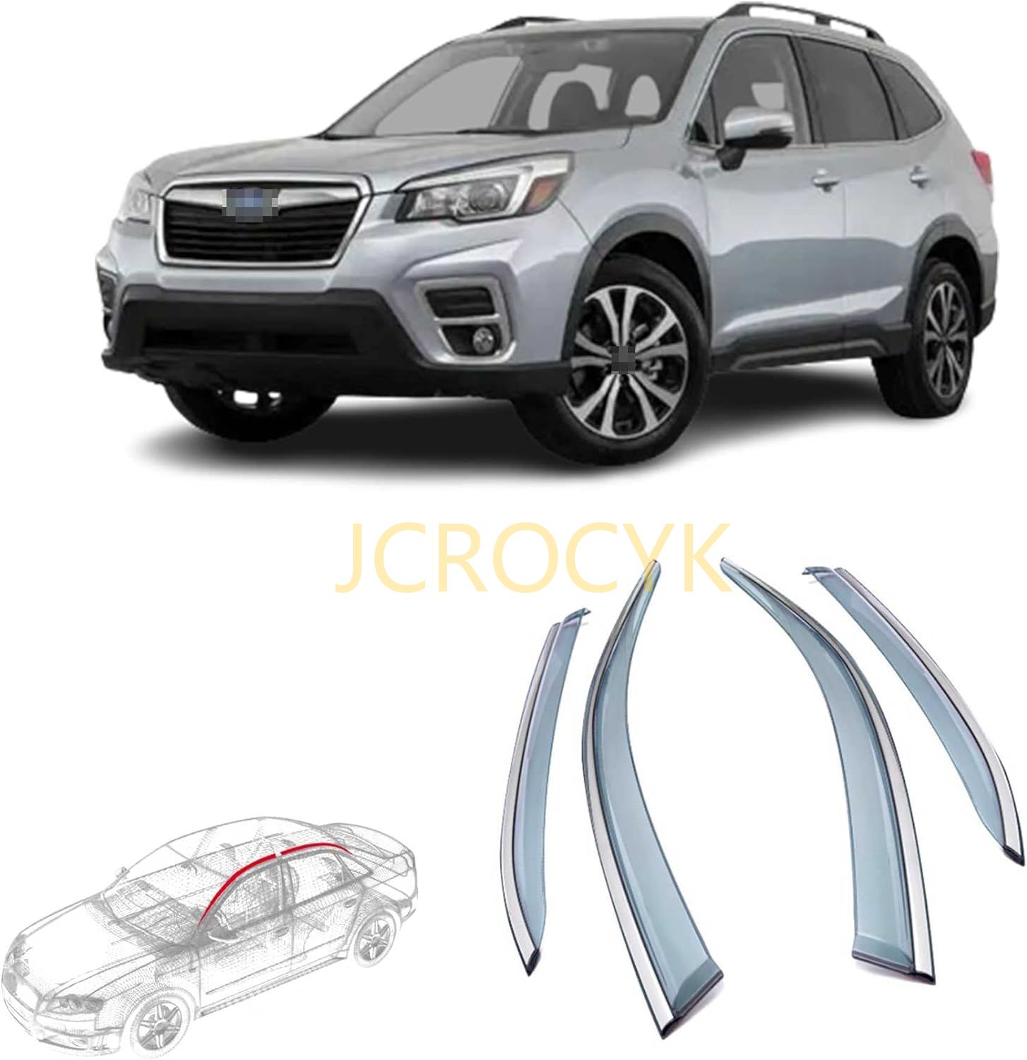 SUBARU フォレスター　SK ドアバイザー 未使用 フォレスター ドアバイザー(光輝モール付)Advance