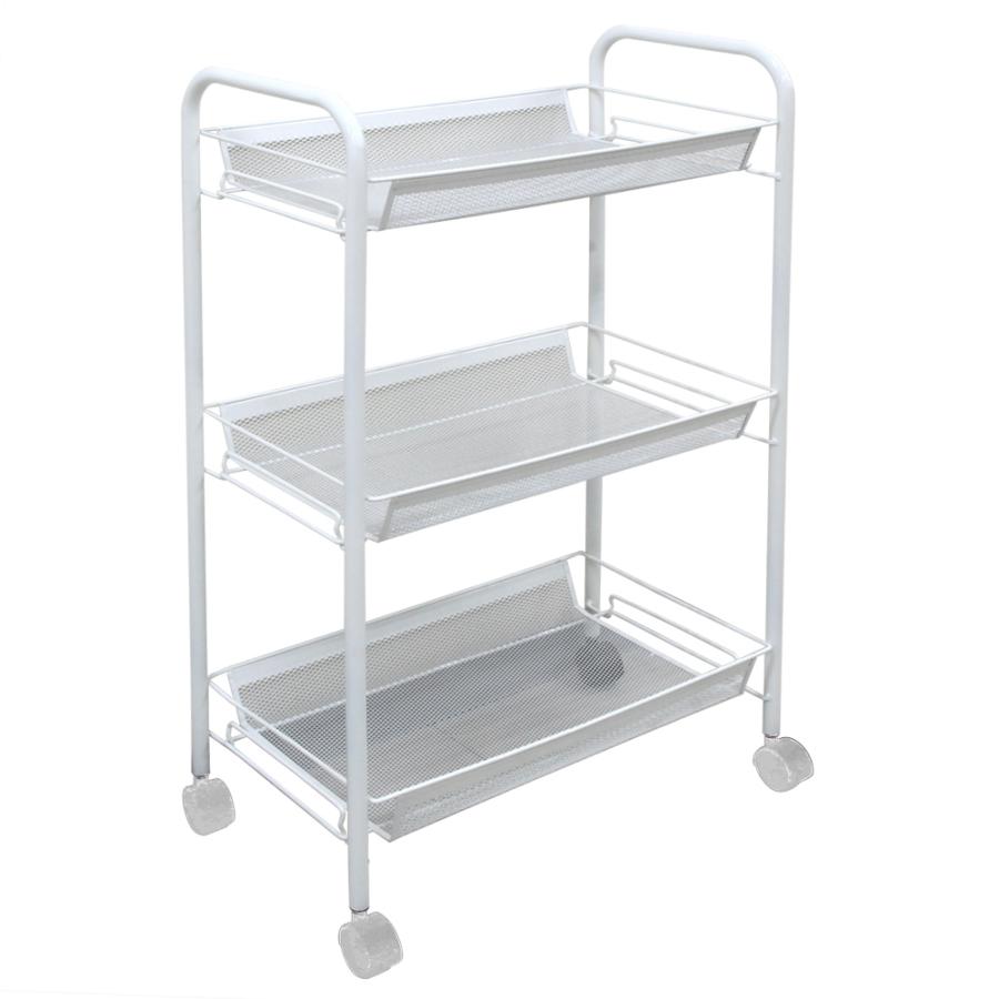 キッチンワゴン キャスター付き メッシュカート 3段 スチール 隙間収納 メタル キッチンラック 収納 ランドリー ワゴン 一人暮らし 新生活 工具 ツールワゴン |  | 01