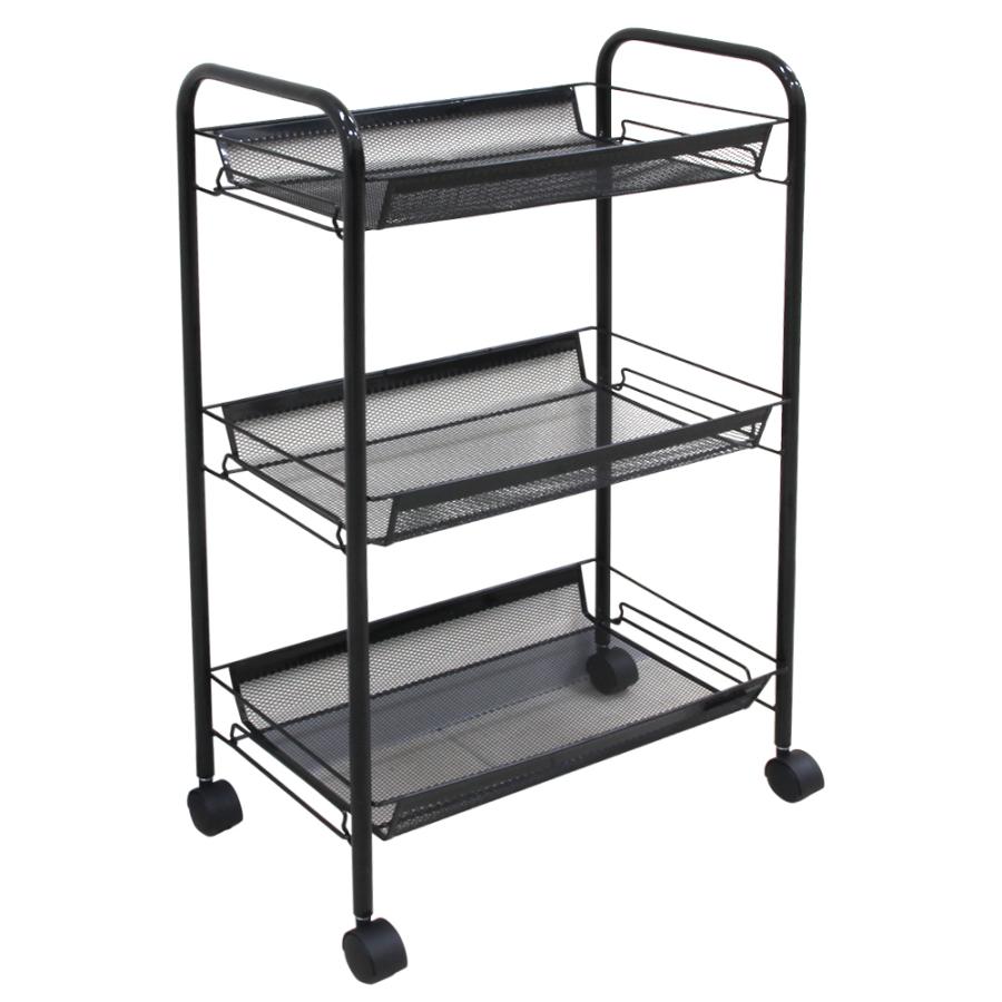 キッチンワゴン キャスター付き メッシュカート 3段 スチール 隙間収納 メタル キッチンラック 収納 ランドリー ワゴン 一人暮らし 新生活 工具 ツールワゴン |  | 02