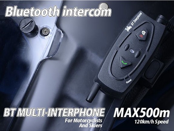 バイク 無線 トランシーバー インカム ブルートゥース 500m ワイヤレス ツーリング 通話 Bluetooth