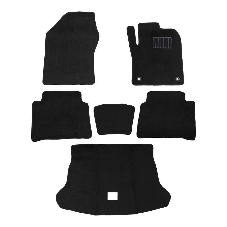 フロアマット 50系 プリウス  ZVW50 5人乗り 6P 6点セット トヨタ 黒 ブラック ラゲッジマット トランクマット お掃除簡単 汚れ防止 | プリウス | 01