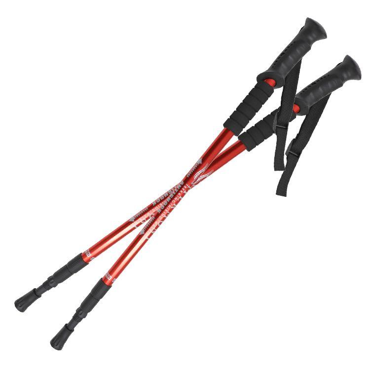 2本セット トレッキングポール ステッキ ストック 黒 ブラック I型 軽量アルミ アンチショック機能 登山 伸縮 杖 |  | 04