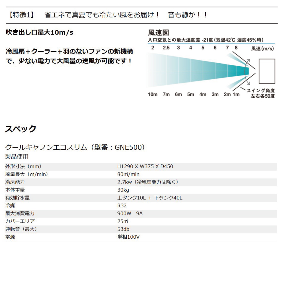 GNE500 クールキャノン エコ・スリム NBCエンジニア株式会社