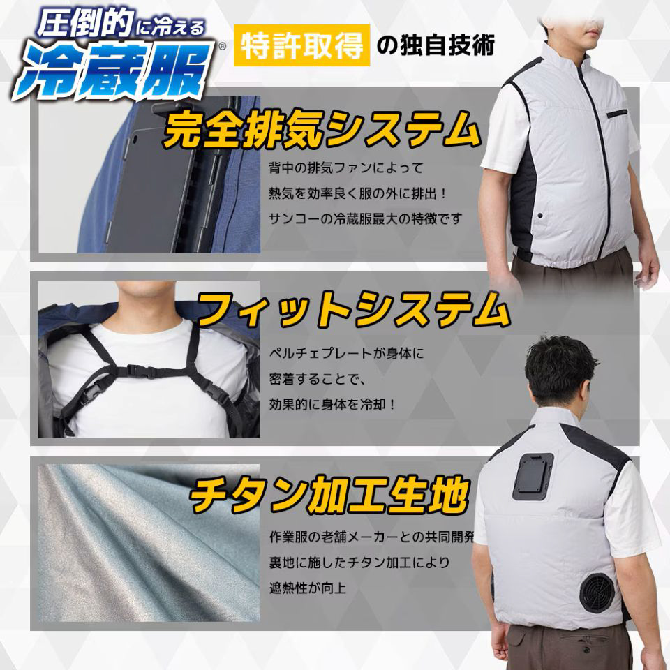 メーカー直送品】 サンコー TKCV26SNV5L ベスト 5L ネイビー 冷蔵服