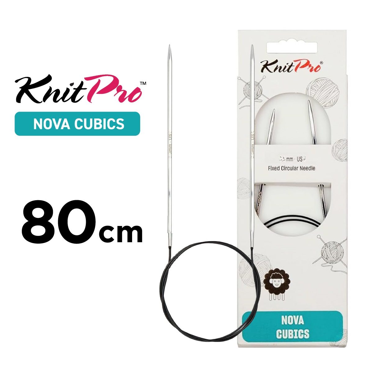 輪針 80cm 5.0mm ニットプロ knitpro ノヴァキュービックス NOVA