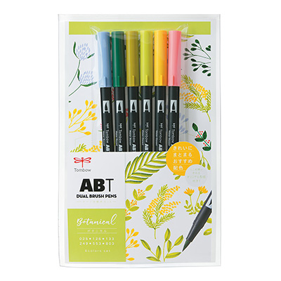 トンボ鉛筆 デュアルブラッシュペン ABT 6色 AB-T6CBT AB-T6CNT AB 
