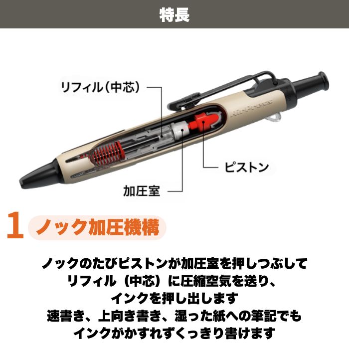 トンボ鉛筆 エアプレス ノック式加圧油性ボールペン ギフト プレゼント