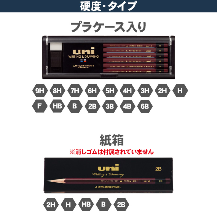 三菱鉛筆 箔押し 名入れ 金 鉛筆 uni プラケース 紙箱 えんぴつ 鉛筆 1