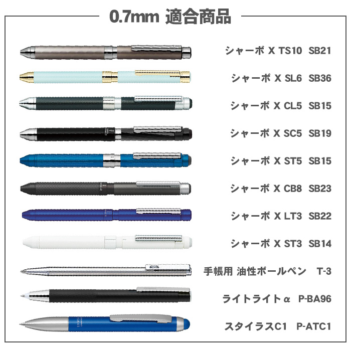 スタイラス(ZEBRA) ボールペン替え芯 ゼブラ シャーボX ライト