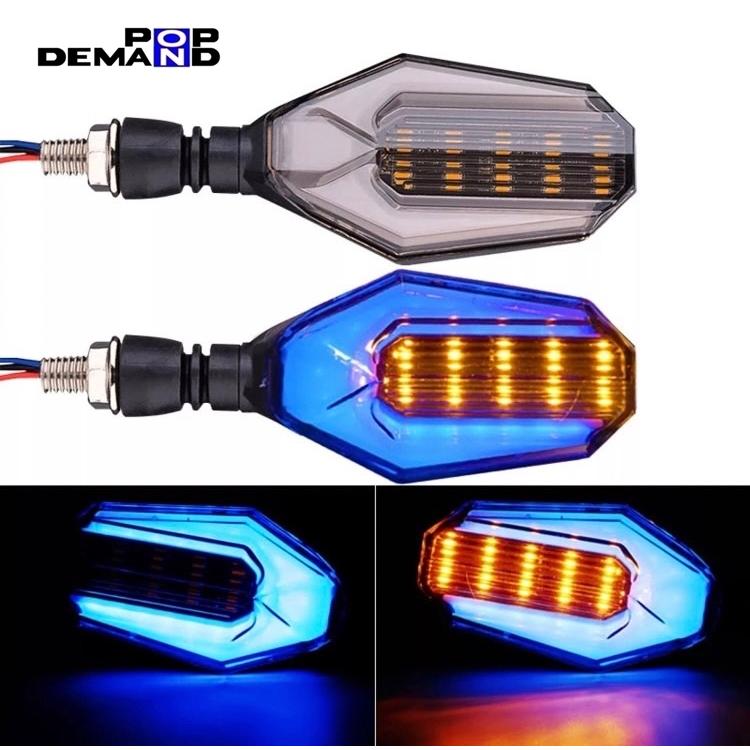 ◇即納◇汎用 12V オクタゴン LED ウインカー 青 2個セット CB650カスタム CB750カスタム GL500カスタム CTX700｜popondemand｜07