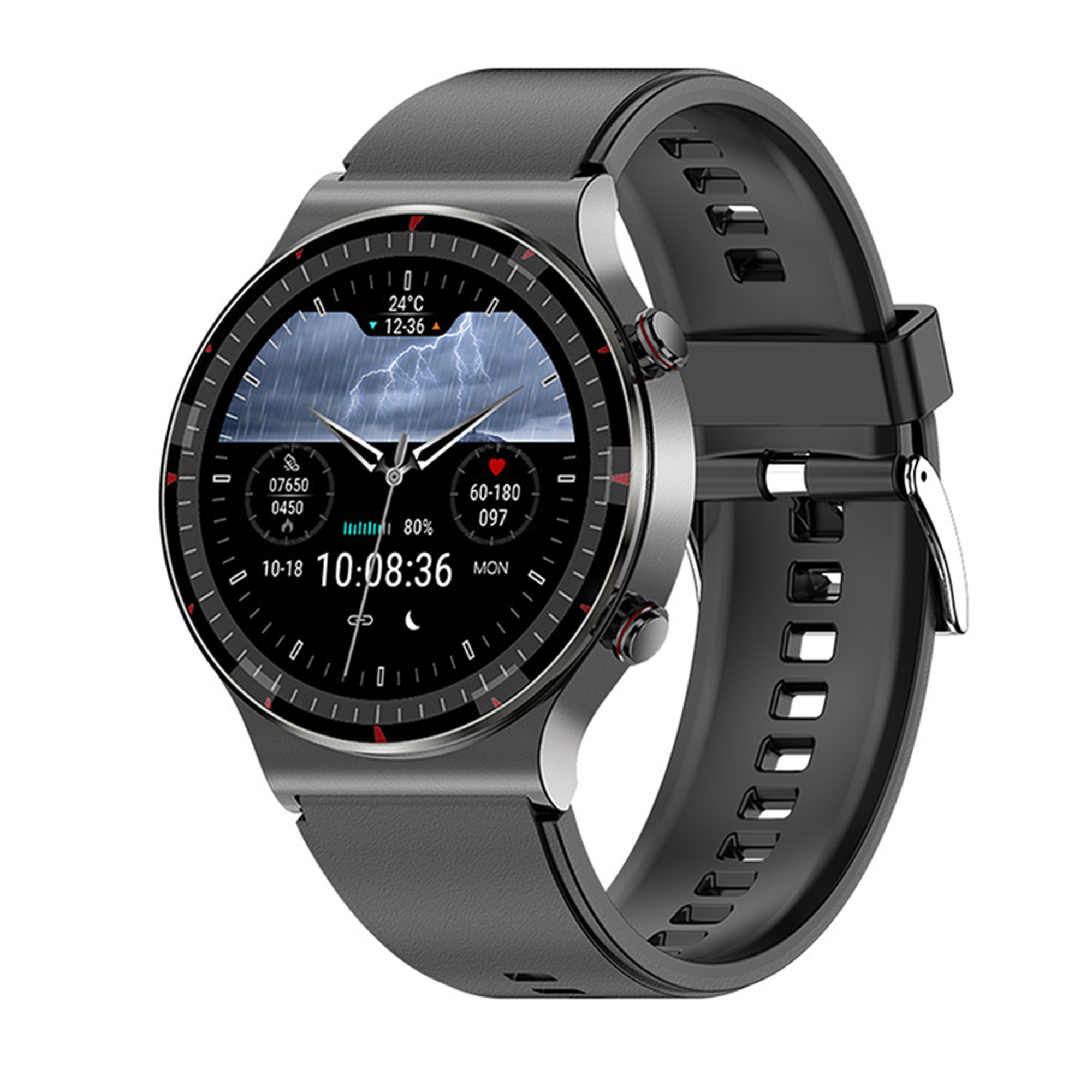 スマートウォッチ 日本製センサー 医療レベル心電図ECG+PPG 血圧 血中酸素 24時間体温測定 高精度心拍数 睡眠管理 呼吸率 歩数計 Line着信通知 iphone/Android | ブランド登録なし | 02