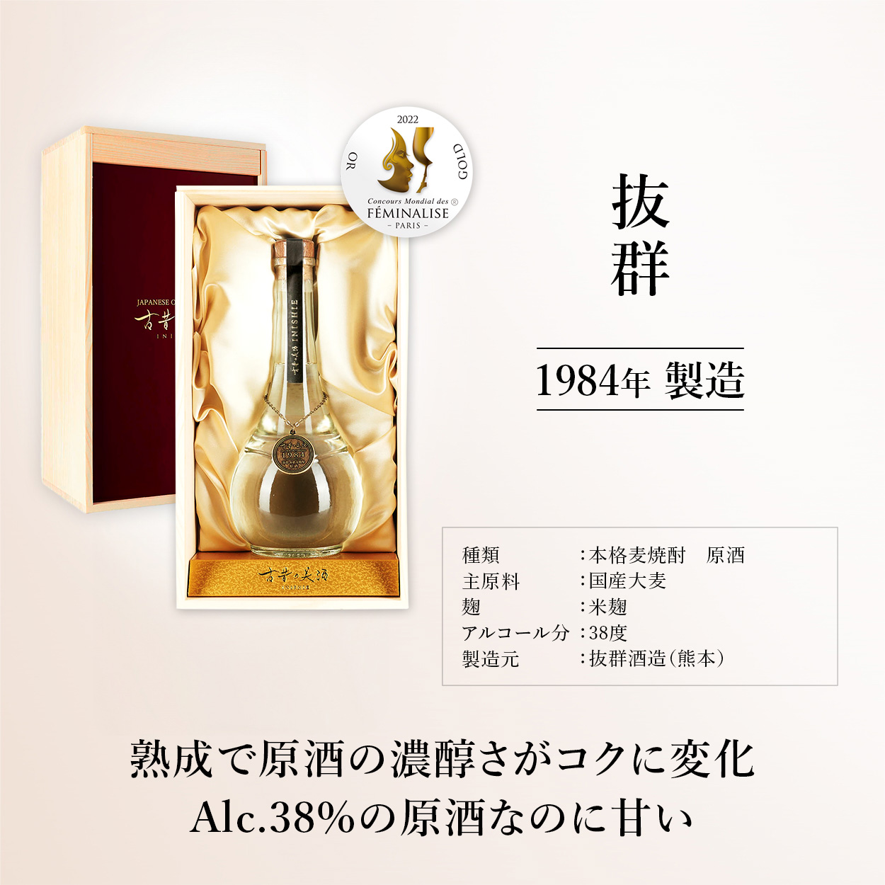 本日限定5%OFF＆P5倍》 高級 本格 麦焼酎 ギフト 1984年 ヴィンテージ
