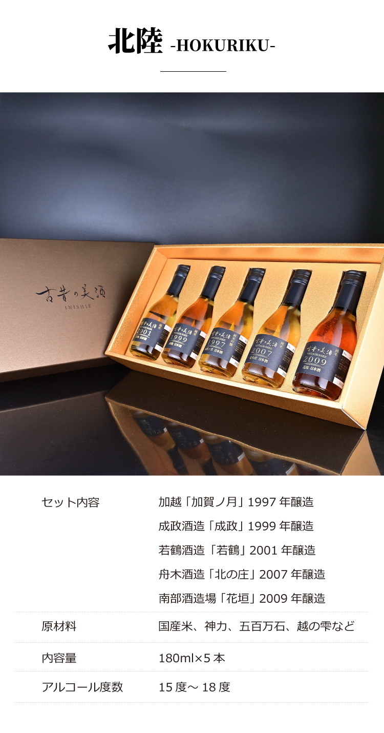 高級 日本酒 ギフト お歳暮 最長26年 長期熟成 ヴィンテージ 純米酒 純米吟醸 飲み比べ セット 『古昔の美酒 純米』 誕生日 プレゼント 退職祝い 手土産｜poppingstand｜19