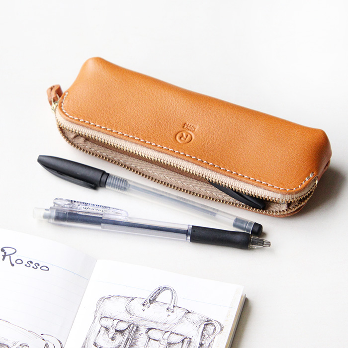 PORCO ROSSO（ポルコロッソ） ペンケース 本革 筆箱 筆入れ コンパクト