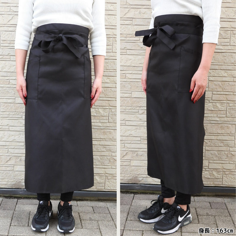 エプロン ロング ギャルソン 前掛け 腰巻 ソムリエ 男女兼用 カフェ