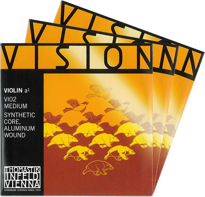 【Vision】ヴィジョンバイオリン弦 2A、3D（シルバー巻）、4G セット 4/4〜1/2サイズ｜positive