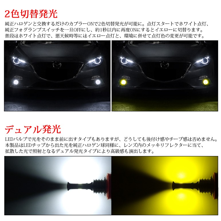 JB23W 4型-10型 ジムニー LED フォグランプ H8 18W EPISTER 1800lm 2色