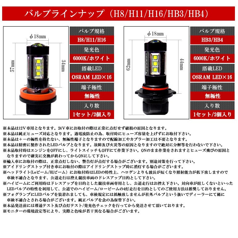 RK系/RK1/RK2/RK5/RK6 前期/後期 ステップワゴン/ステップワゴンスパーダ LED フォグランプ/コーナリングランプ H8/H11  80W OSRAM プロジェクター拡散 6000K