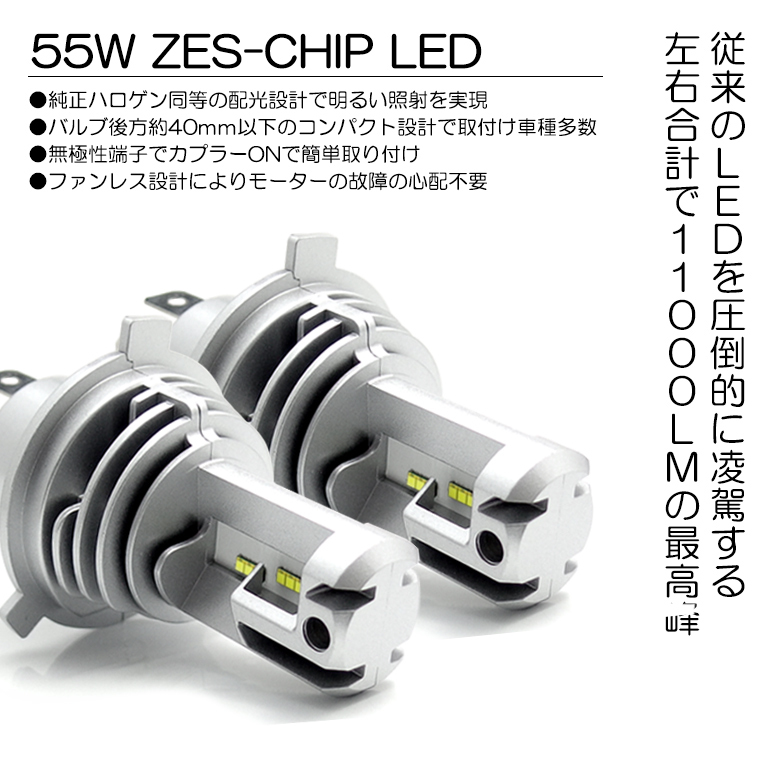 MN71S クロスビー LED ヘッドライト H4 Hi/Lo切替 55W 11000ルーメン 