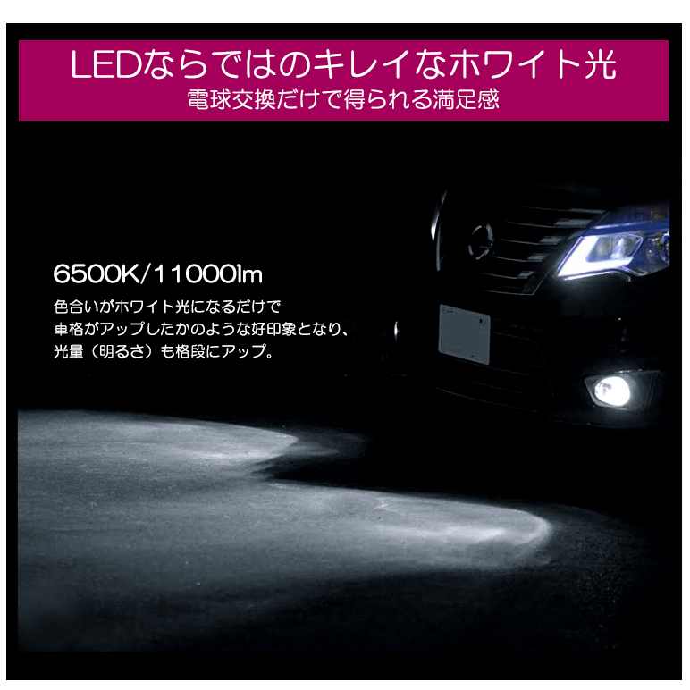 L33系 ティアナ LED フォグランプ H11 55W 11000ルーメン ZESチップ