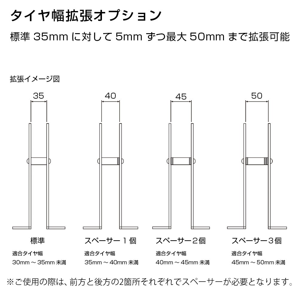 FIGERルカ専用自転車スタンド拡張スペーサー
