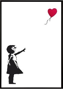 バンクシー作品「赤い風船」のポスターです。