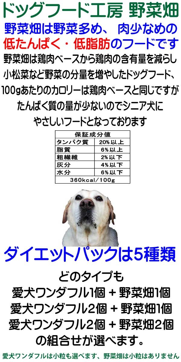 国産 無添加 ドックフード ダイエットパック B-1【愛犬ワンダフル】 馬肉 800ｇ ドッグフード工房 野菜畑 750g セット （普通粒 小粒）  :dt-b01:愛犬想いのドッグフードポチたま屋 - 通販 - Yahoo!ショッピング