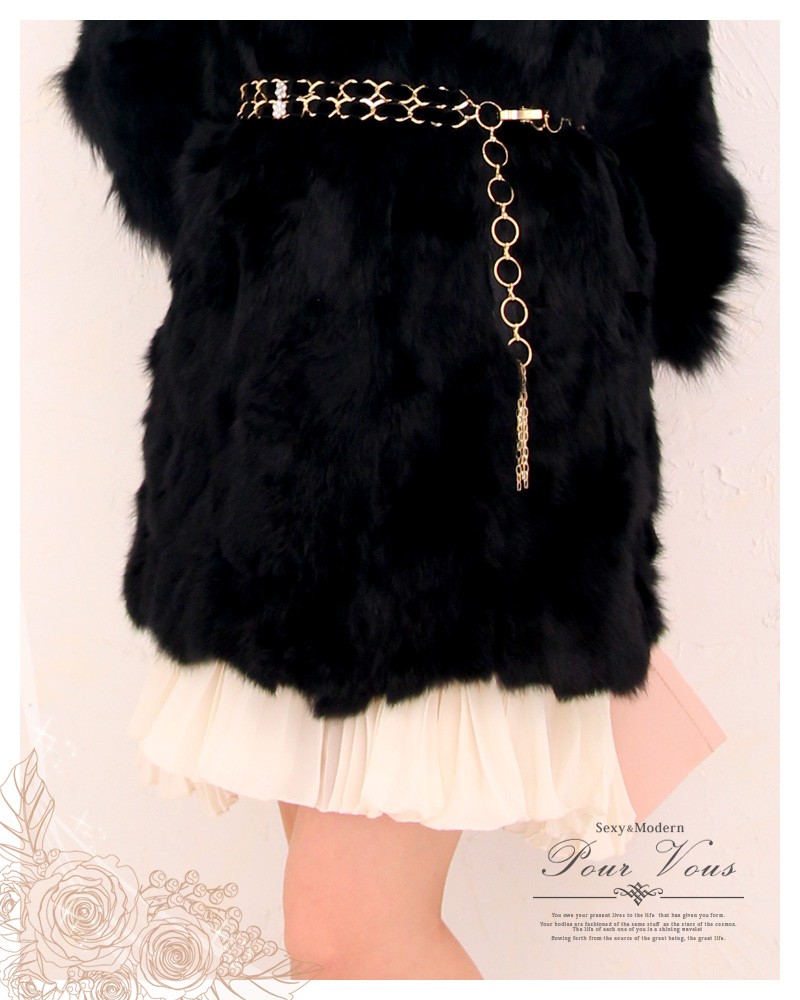 PourVous（プールヴー） 【送料無料】ゴージャスラビットファーコート