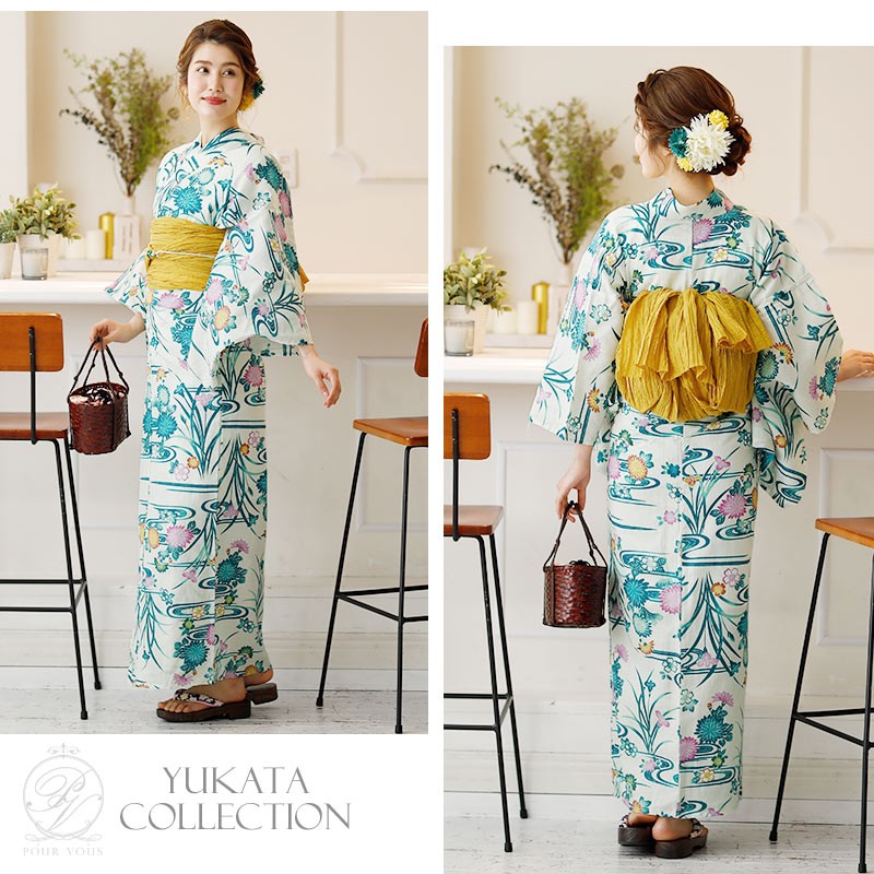 PourVous（プールヴー） 浴衣 レディース セット 兵児帯 反物 帯