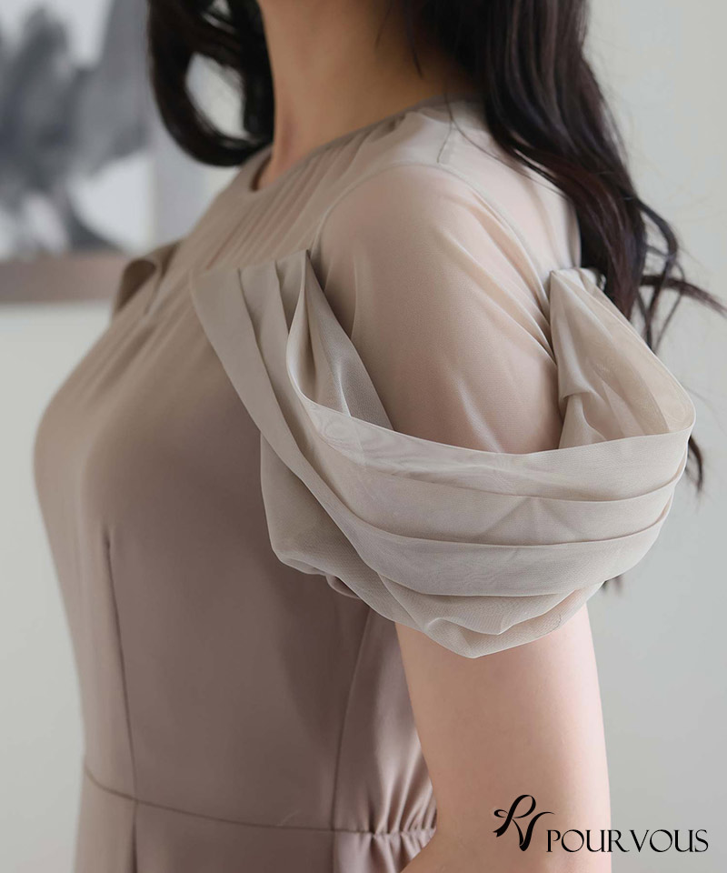 PourVous（プールヴー） オフショルダー タイト パーティードレス 体型