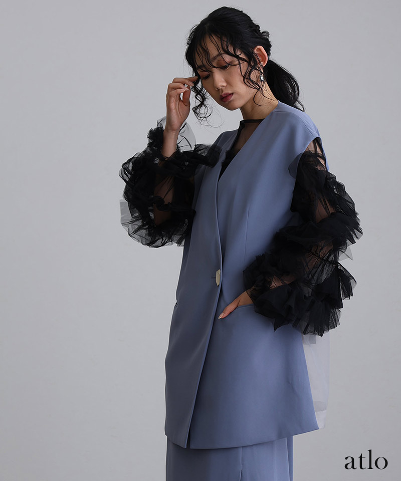 atlo ジレ バックシアー ワンピース オケージョン パーティー