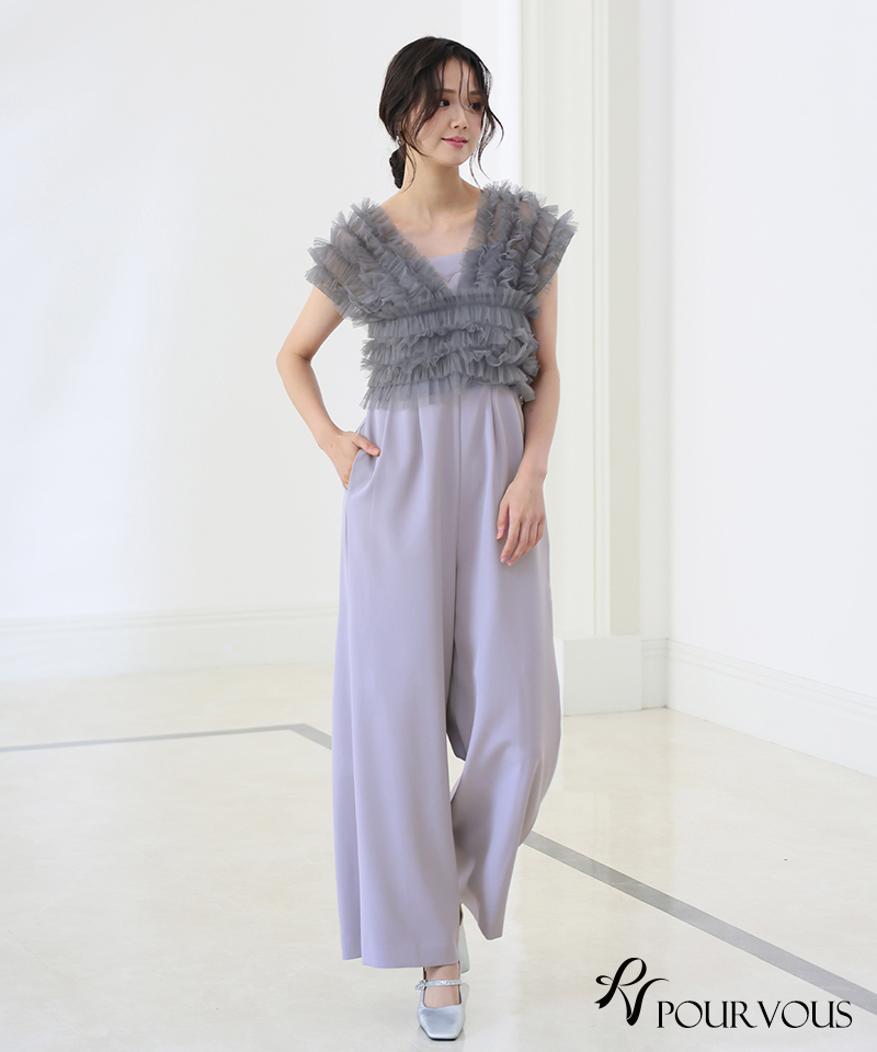 パンツスーツ セットアップ パンツドレス セレモニースーツ 大きい