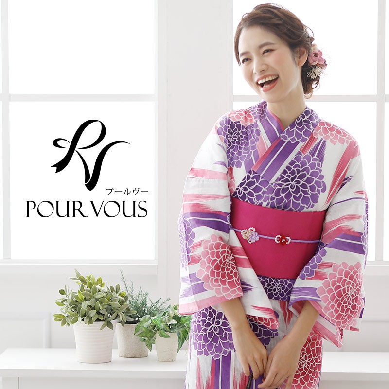 PourVous（プールヴー） 浴衣 レディース セット 兵児帯 反物 帯