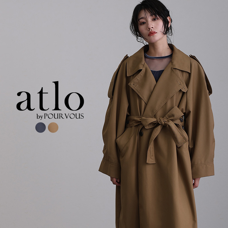 atlo（アトロ） オーバーシルエット トレンチコート パーティードレス