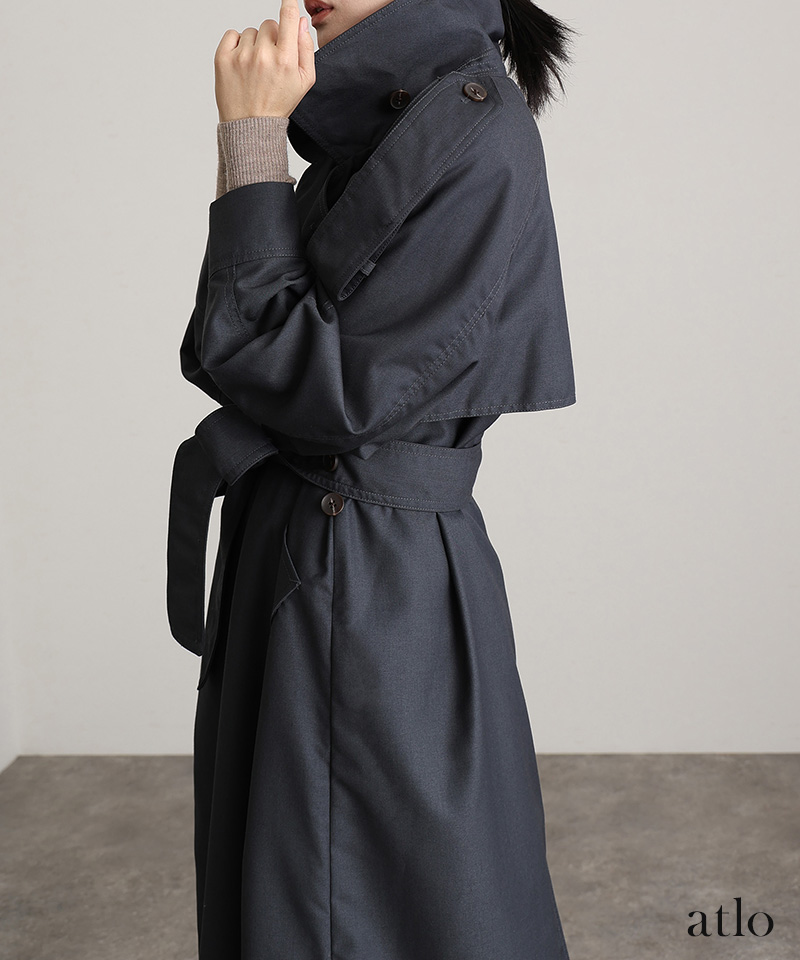 atlo（アトロ） オーバーシルエット トレンチコート パーティードレス