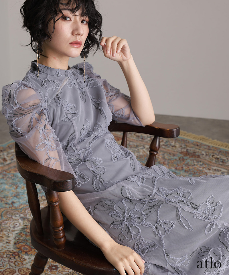 PourVous ドレス 結婚式 パーティードレス アシンメトリー