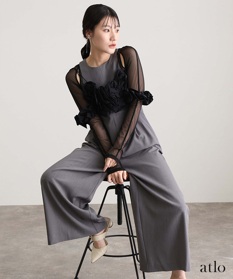 結婚式 オールインワン パンツドレス セレモニースーツ atlo（アトロ） パンツ 結婚式 オールインワン パンツドレス