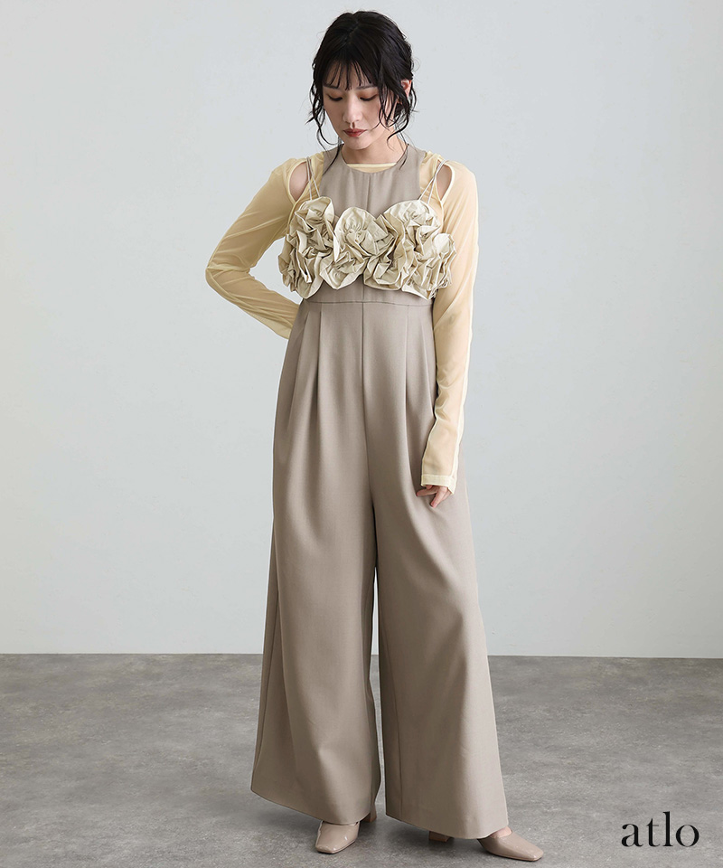 結婚式 オールインワン パンツドレス セレモニースーツ atlo（アトロ） パンツ 結婚式 オールインワン パンツドレス