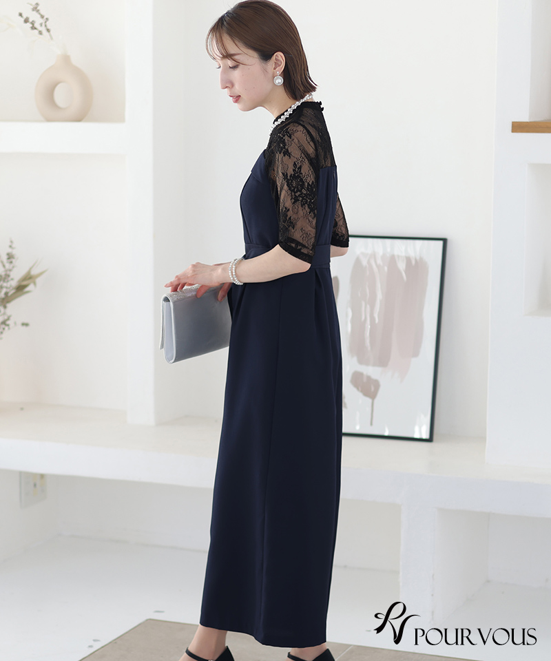 パンツドレス 結婚式 服装 パーティードレス パンツスーツ フォーマルドレス セレモニースーツ お呼ばれ 大きいサイズ 韓国 即日発送 20代 30代 40代 袖あり | PourVous | 12