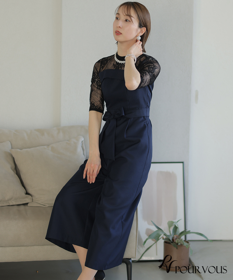 パンツドレス 結婚式 服装 パーティードレス パンツスーツ フォーマルドレス セレモニースーツ お呼ばれ 大きいサイズ 韓国 即日発送 20代 30代 40代 袖あり | PourVous | 13
