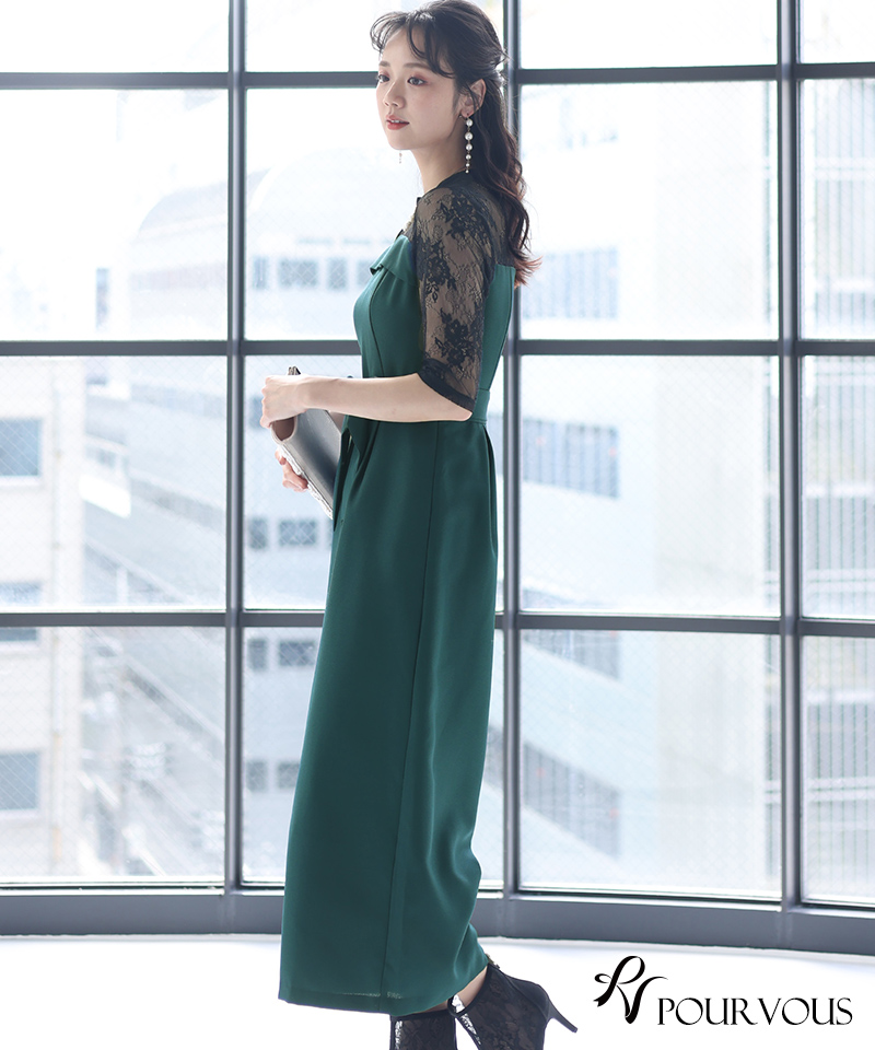 パンツドレス 結婚式 服装 パーティードレス パンツスーツ フォーマルドレス セレモニースーツ お呼ばれ 大きいサイズ 韓国 即日発送 20代 30代 40代 袖あり | PourVous | 15