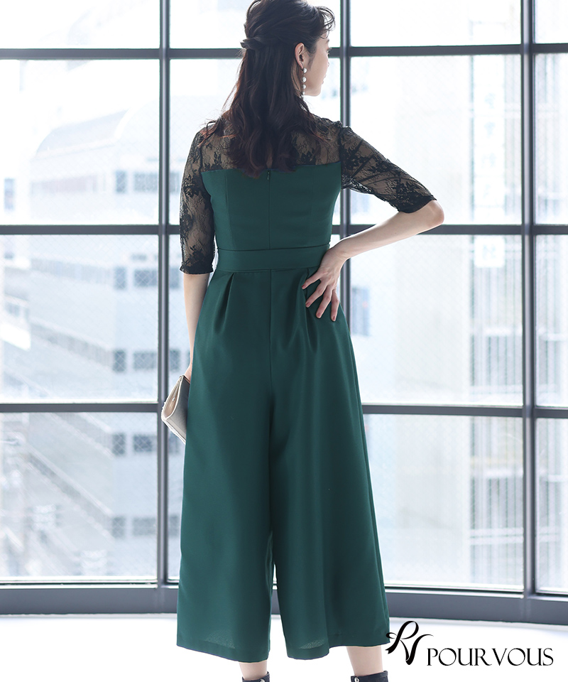 パンツドレス 結婚式 服装 パーティードレス パンツスーツ フォーマルドレス セレモニースーツ お呼ばれ 大きいサイズ 韓国 即日発送 20代 30代 40代 袖あり | PourVous | 16