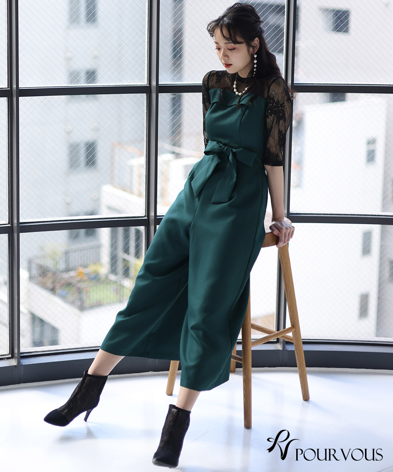 パンツドレス 結婚式 服装 パーティードレス パンツスーツ フォーマルドレス セレモニースーツ お呼ばれ 大きいサイズ 韓国 即日発送 20代 30代 40代 袖あり | PourVous | 17