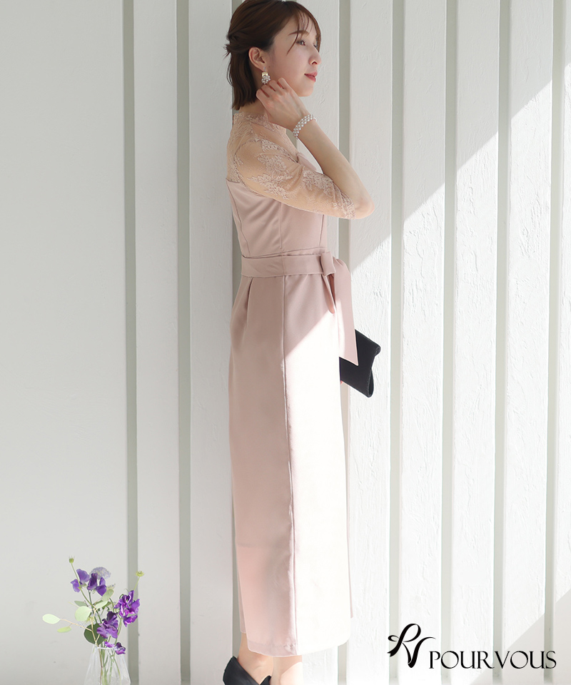 パンツドレス 結婚式 服装 パーティードレス パンツスーツ フォーマルドレス セレモニースーツ お呼ばれ 大きいサイズ 韓国 即日発送 20代 30代 40代 袖あり | PourVous | 08