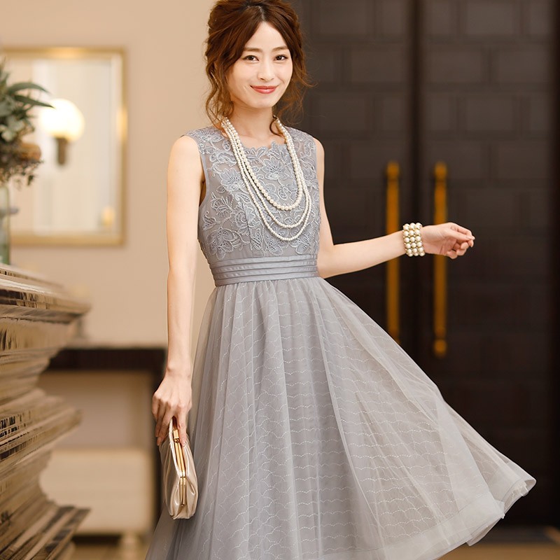 パーティードレス 結婚式 服装 ドレス フォーマル ワンピース 即日発送 韓国 ロング丈 体型カバー 顔合わせ お呼ばれ 20代 40代 大きいサイズ プチプラ 袖ありの画像
