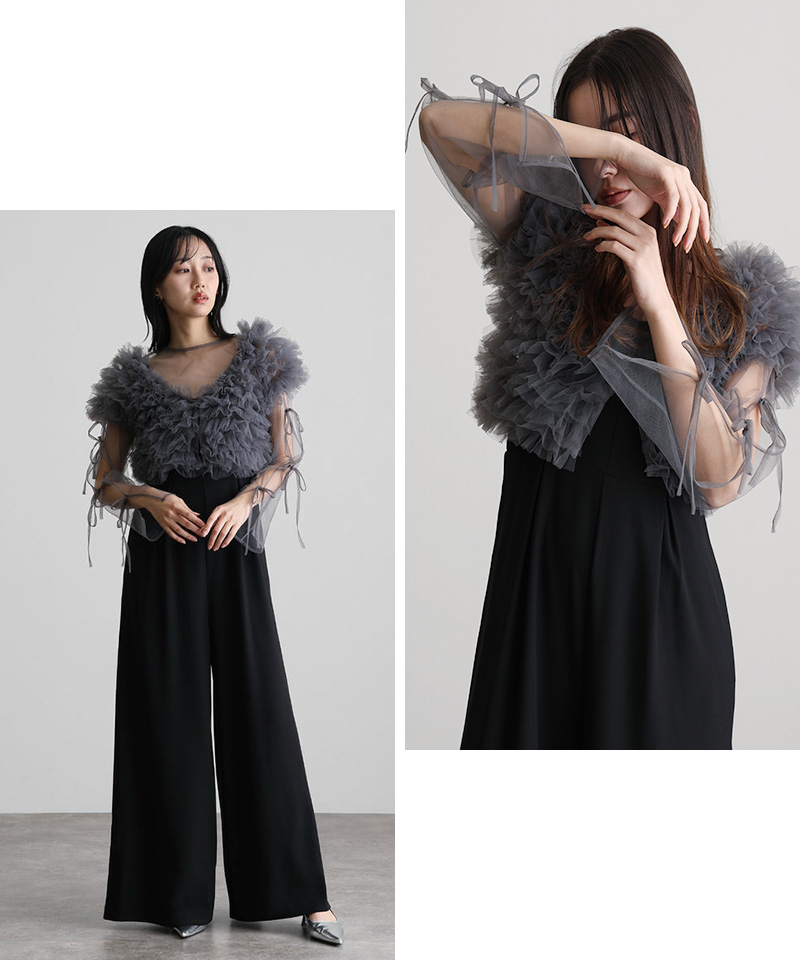 atlo（アトロ） 3点セット フリルボレロ オールインワン パンツドレス